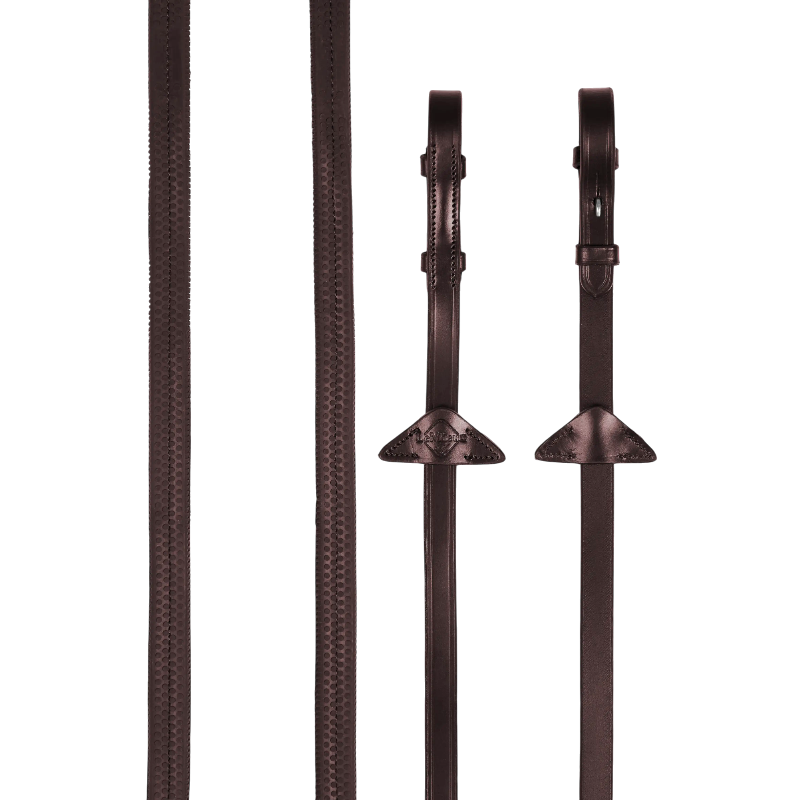 Lemieux - Rênes en caoutchouc havane/ argent | - Ohlala