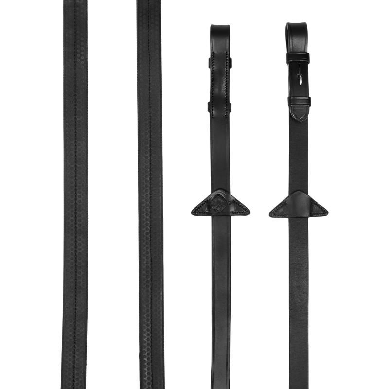 Lemieux - Rênes caoutchouc noir | - Ohlala