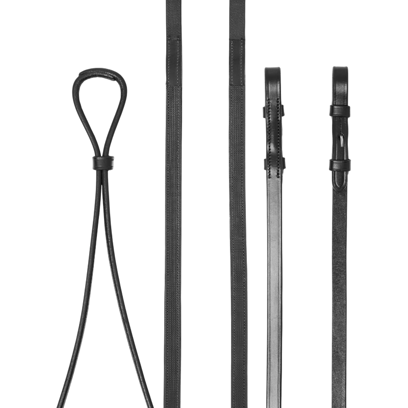 Lemieux - Rênes doublées Hunter noir/ argent | - Ohlala