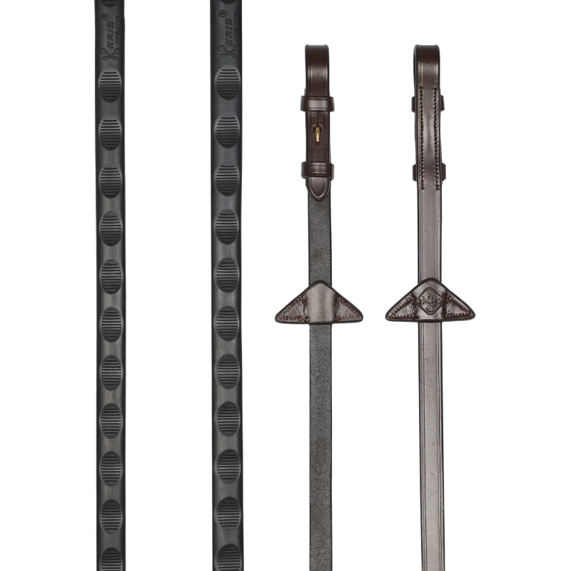 Lemieux - Rênes Magna Grip havane/ laiton | - Ohlala