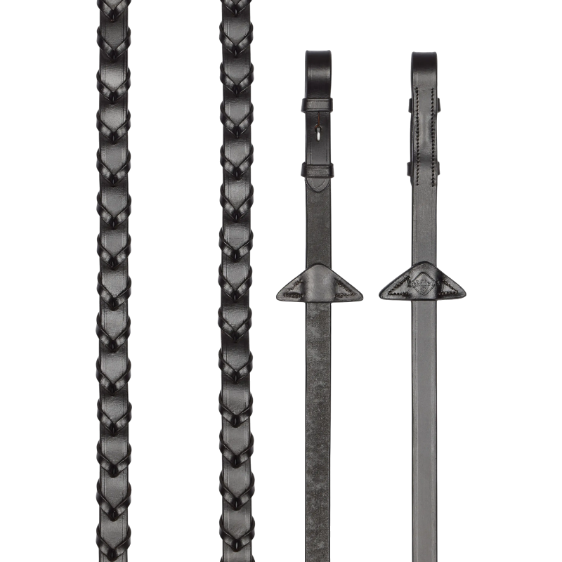 Lemieux - Rênes tressées cuir marron/ argent | - Ohlala