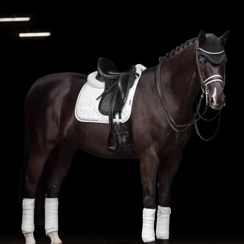 Lemieux - Tapis de dressage Crystal Suede Square blanc | - Ohlala