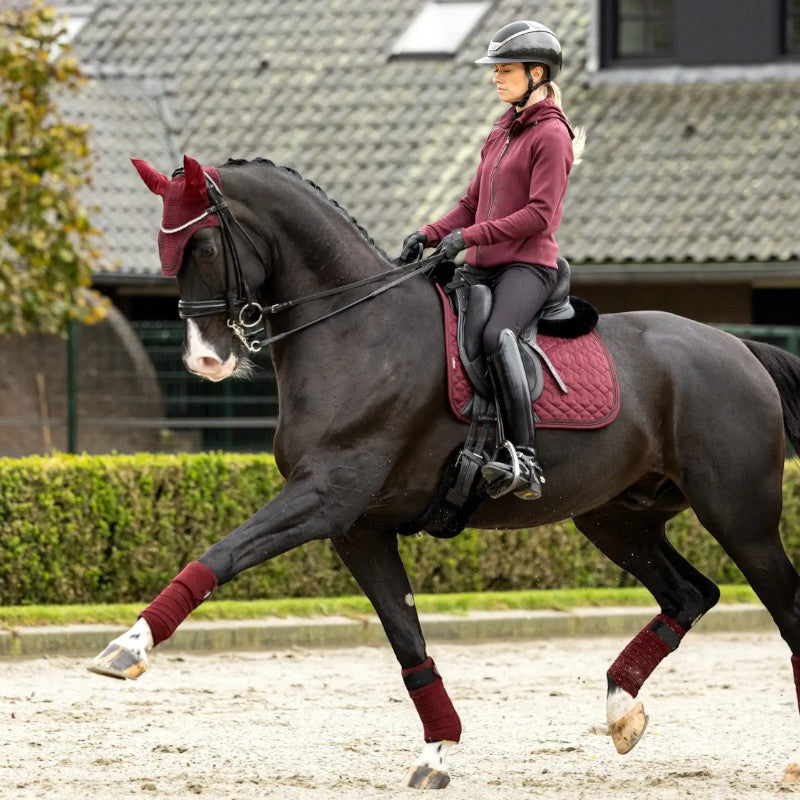 Lemieux - Tapis de dressage Crystal Suede bordeaux | - Ohlala