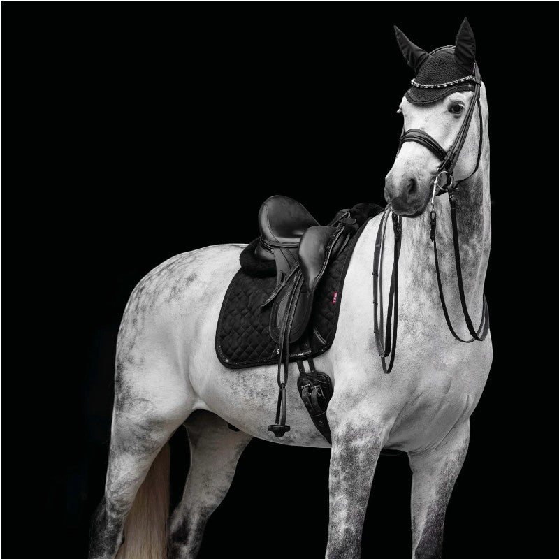 Lemieux - Tapis de dressage Crystal Suede Square noir | - Ohlala