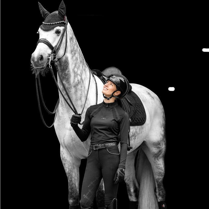 Lemieux - Tapis de dressage Crystal Suede Square noir | - Ohlala