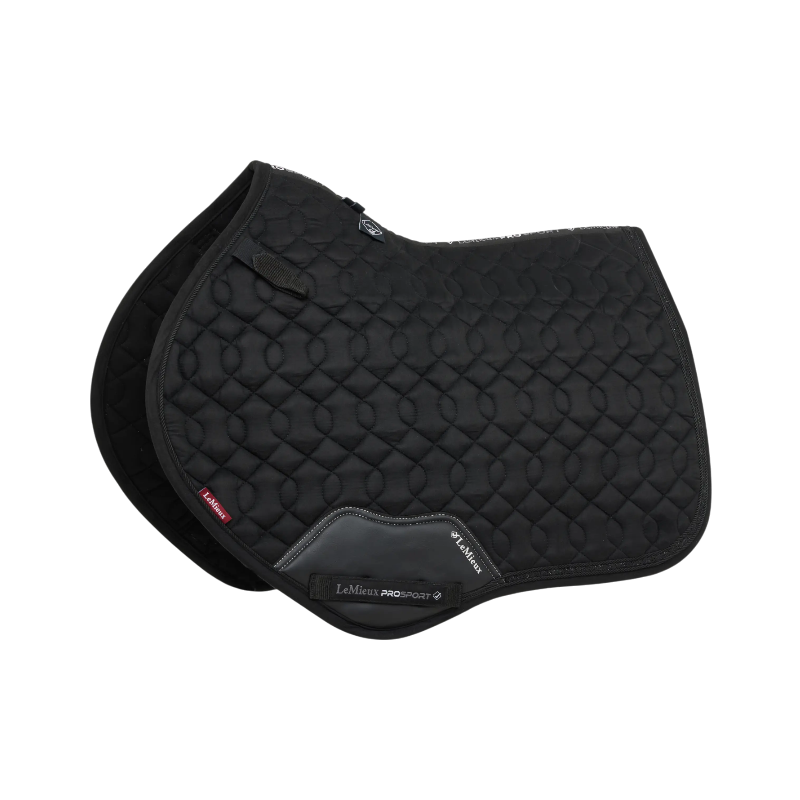 Lemieux - Tapis de selle Crystal Suede Close Contact Square noir | - Ohlala
