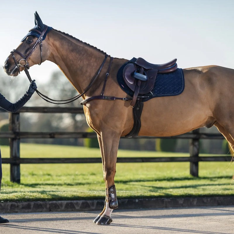 Lemieux - Tapis de selle Crystal Suede Close Contact marine | - Ohlala