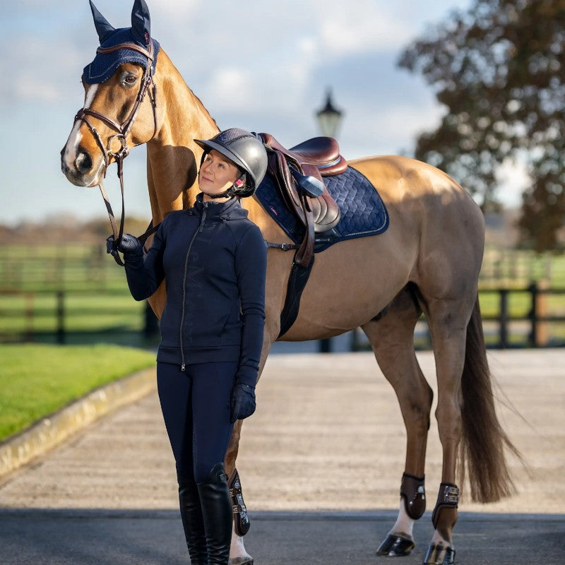 Lemieux - Tapis de selle Crystal Suede Close Contact marine | - Ohlala