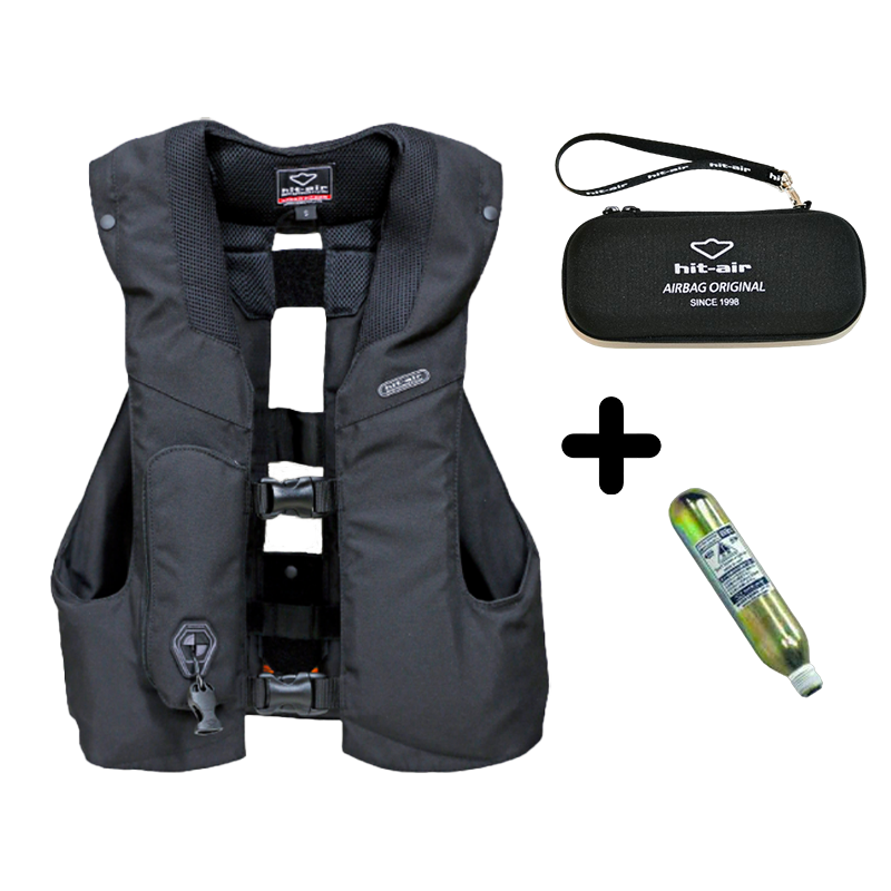 Hit Air - Pack Gilet airbag complet MLV3 noir + étui + cartouche | - Ohlala