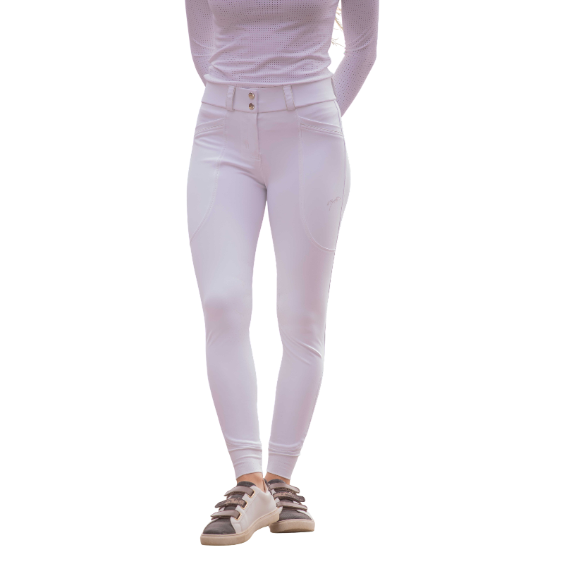 Pénélope - Pantalon d'équitation femme Sybille blanc | - Ohlala
