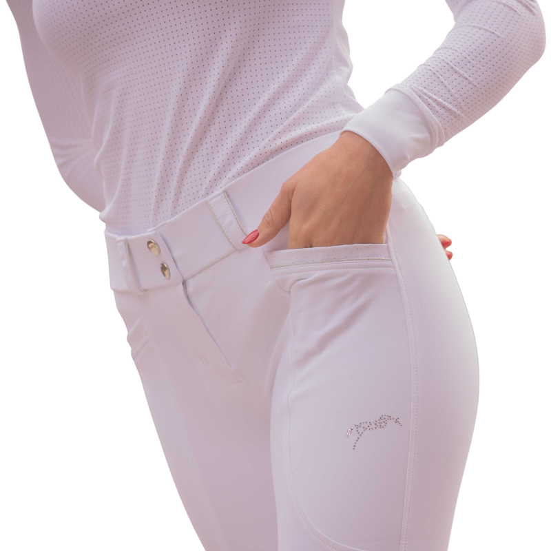 Pénélope - Pantalon d'équitation femme Sybille blanc | - Ohlala