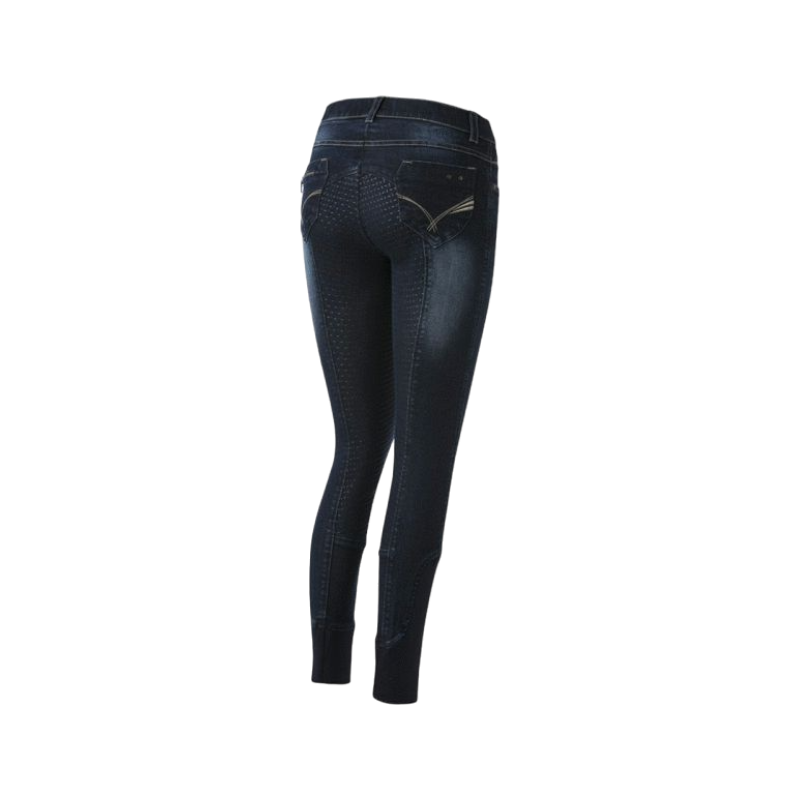 Equithème - Pantalon d'équitation femme Jean Texas marine | - Ohlala