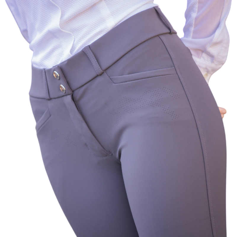 Pénélope - Pantalon d'équitation femme Majestic gris foncé | - Ohlala