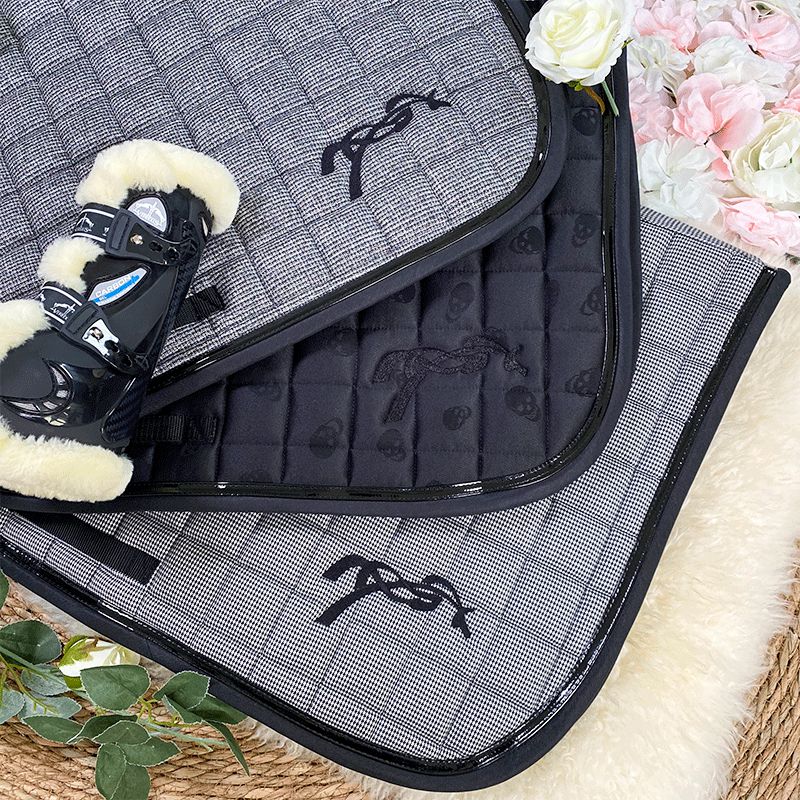 Eden by Pénélope Store - Tapis de selle Pied-de-poule noir | - Ohlala