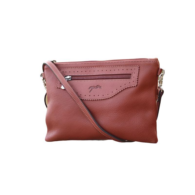 Pénélope - Pochette Cuir Emma cognac | - Ohlala
