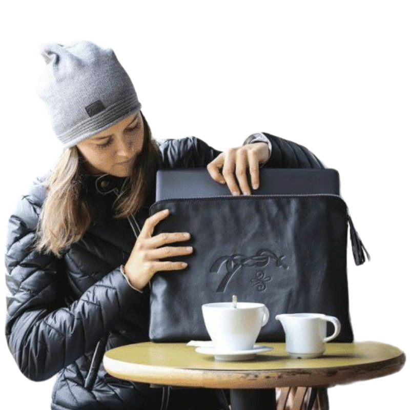 Pénélope - Pochette fine grand modèle noir | - Ohlala