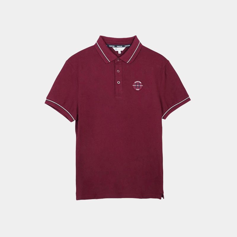 Harcour - Polo manches courtes homme Pampelonne bordeaux | - Ohlala