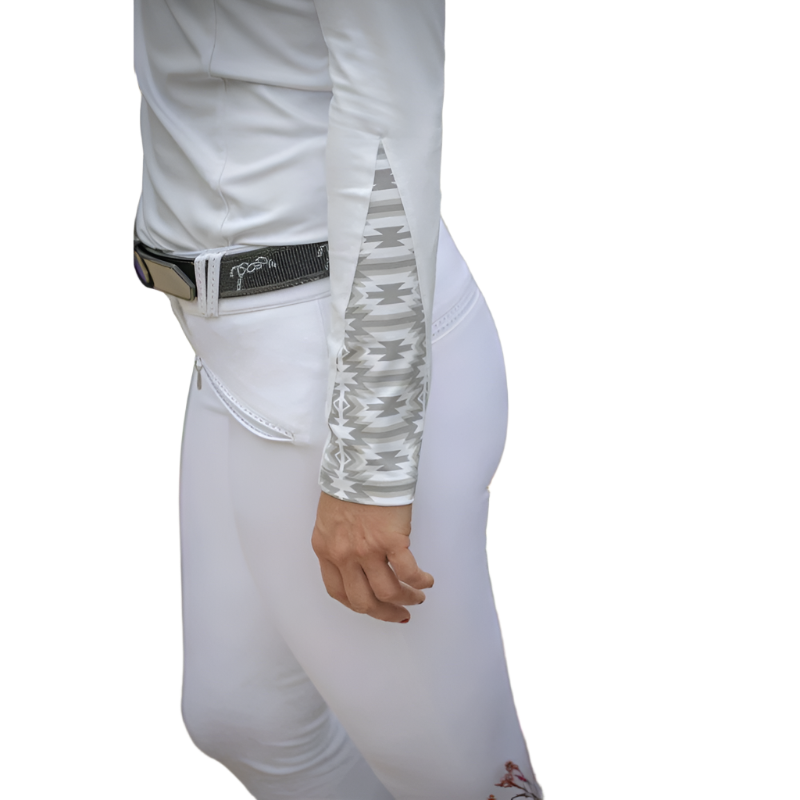 Pénélope - Polo manches longues Anaïs blanc | - Ohlala