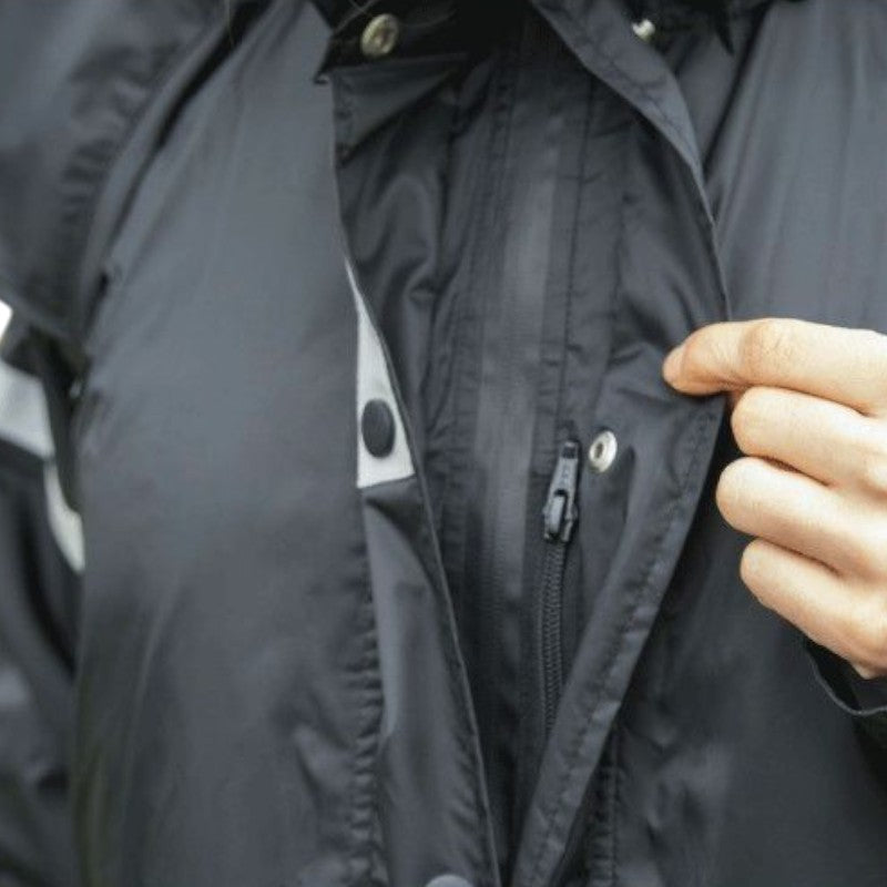 Equithème - Veste de pluie longue Ridercoat noir | - Ohlala