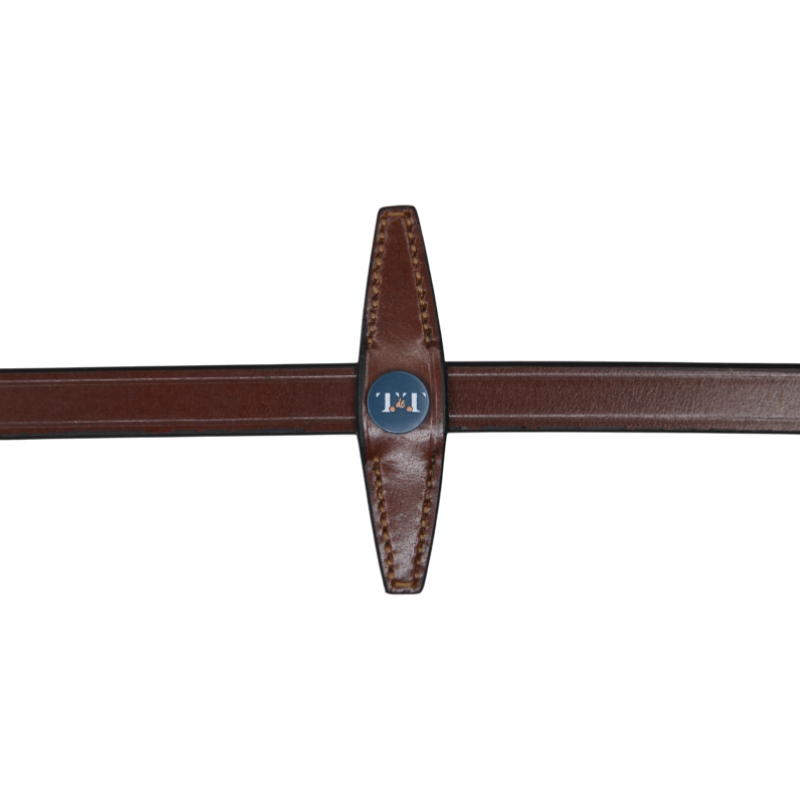 TdeT - Rênes en caoutchouc micro-picots avec arrêtoirs intégrés tabac | - Ohlala