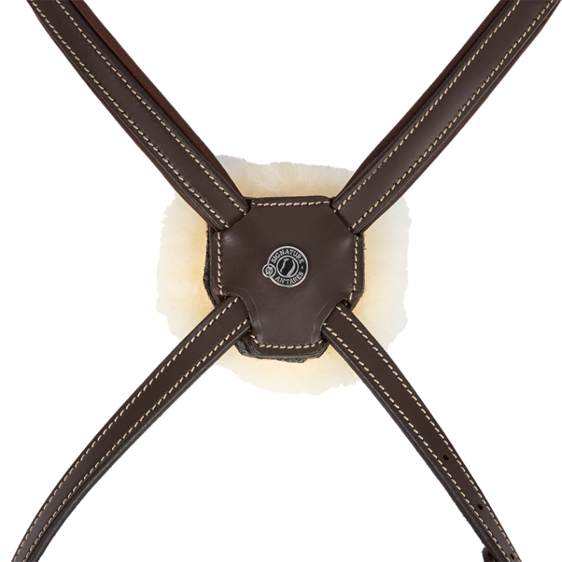 Antarès Sellier - Bridon Signature muserolle croisée marron | - Ohlala