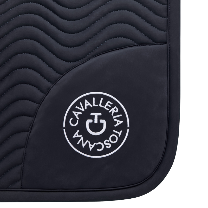 Cavalleria Toscana - Tapis de selle Double Orbit Wave Quilted marine | - Ohlala