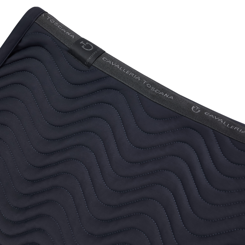 Cavalleria Toscana - Tapis de selle Double Orbit Wave Quilted marine | - Ohlala