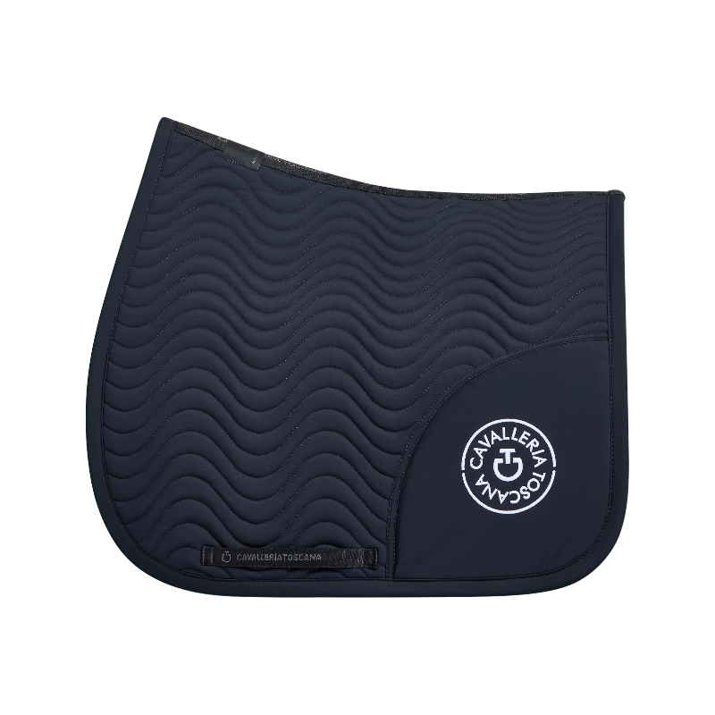 Cavalleria Toscana - Tapis de dressage Double Orbit Wave Quilted marine | - Ohlala