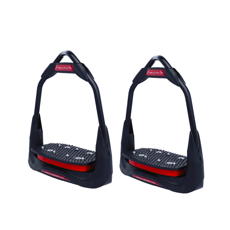 Freejump - Étriers Air's Full black plancher plat / oeil orienté / rouge | - Ohlala