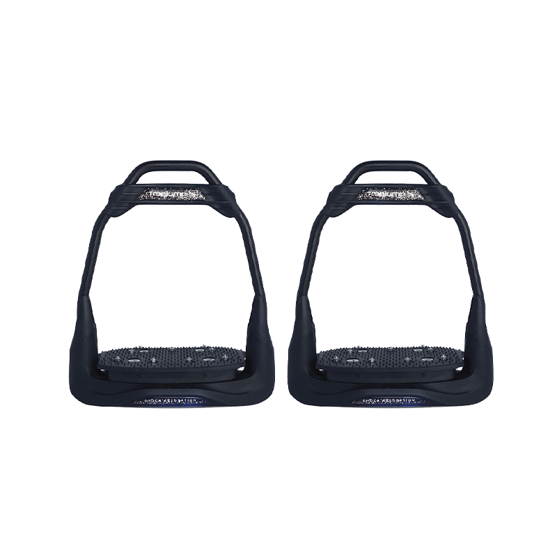 Freejump - Étriers Air's Full black plancher plat / oeil droit / silver Dressage édition | - Ohlala