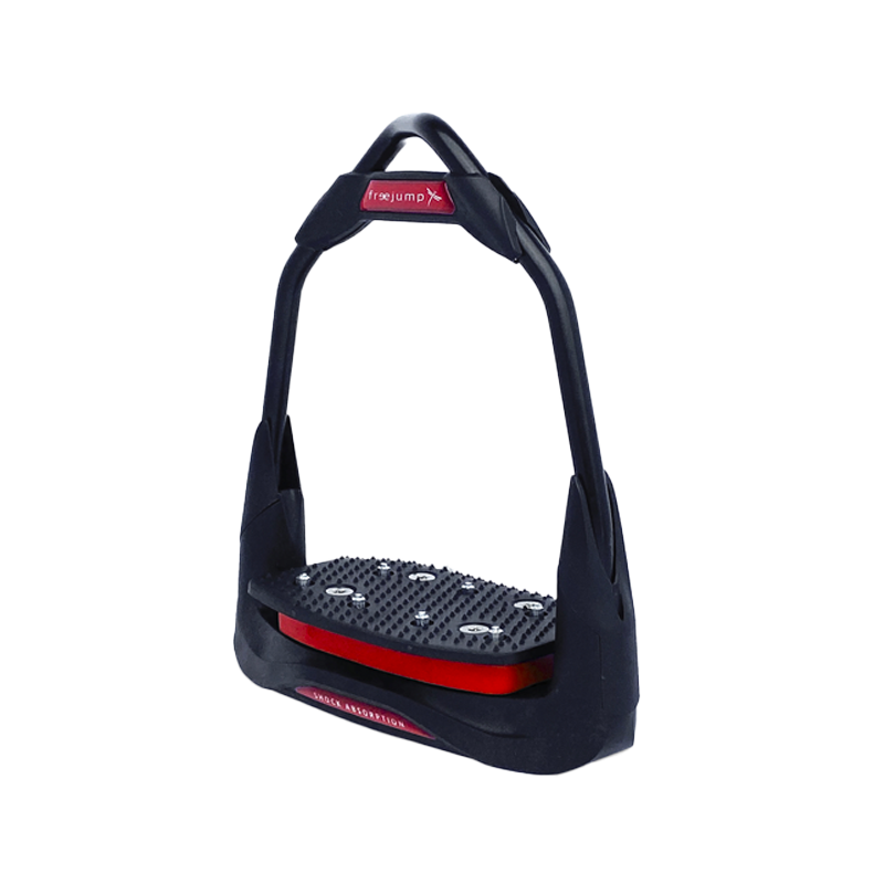 Freejump - Étriers Air's Full black plancher plat / oeil orienté / rouge | - Ohlala