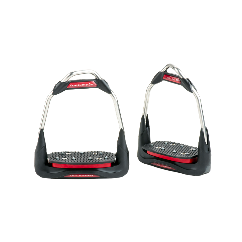 Freejump - Étriers Air's rouge plancher plat / oeil orienté / noir / noir | - Ohlala