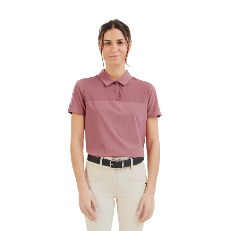 Horse Pilot - Polo manches courtes femme Ariia dark pink | - Ohlala