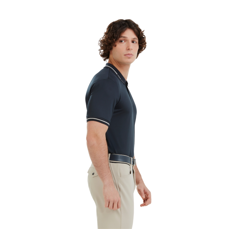 Horse Pilot - Polo homme manches courtes Atlas blue graphite | - Ohlala