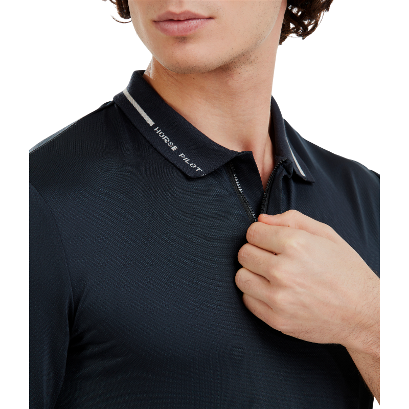 Horse Pilot - Polo homme manches courtes Atlas blue graphite | - Ohlala