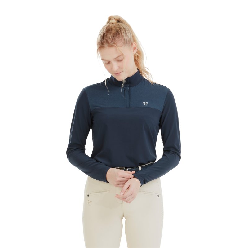 Horse Pilot - T-shirt femme manches longues Sunrise navy | - Ohlala