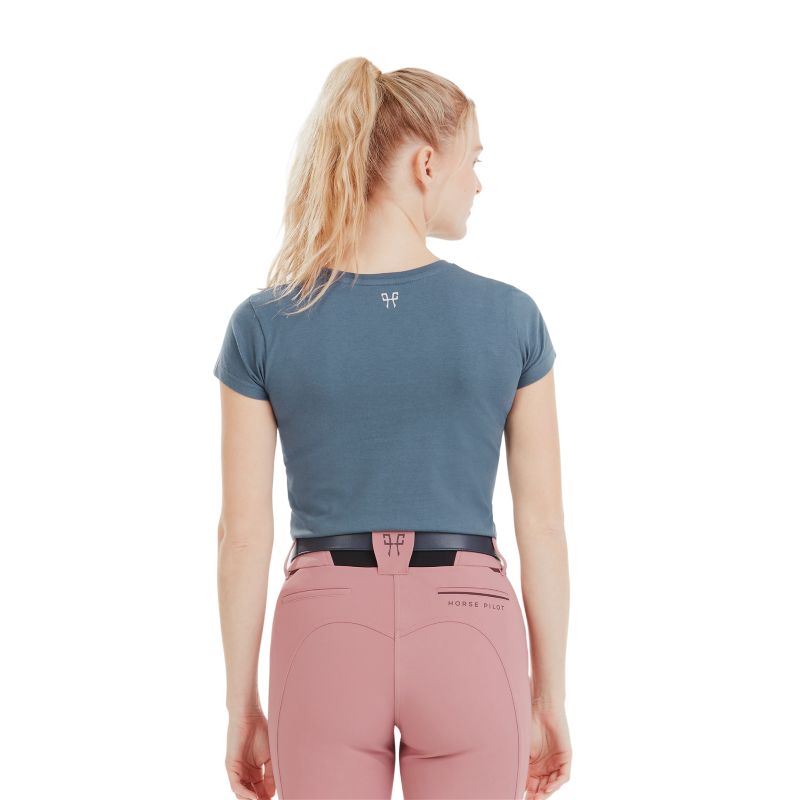 Horse Pilot - T-shirt manches courtes femme Team vintage indigo | - Ohlala
