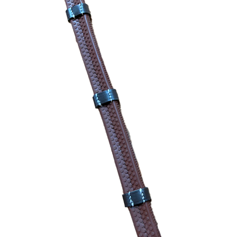 Jump'In - Rênes en caoutchouc avec arrêtoirs 1/2 collection One noisette | - Ohlala