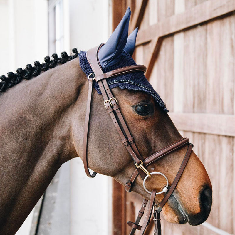 Kentucky Horsewear - Bonnet Long stone & Pearl anti-bruits marine | - Ohlala