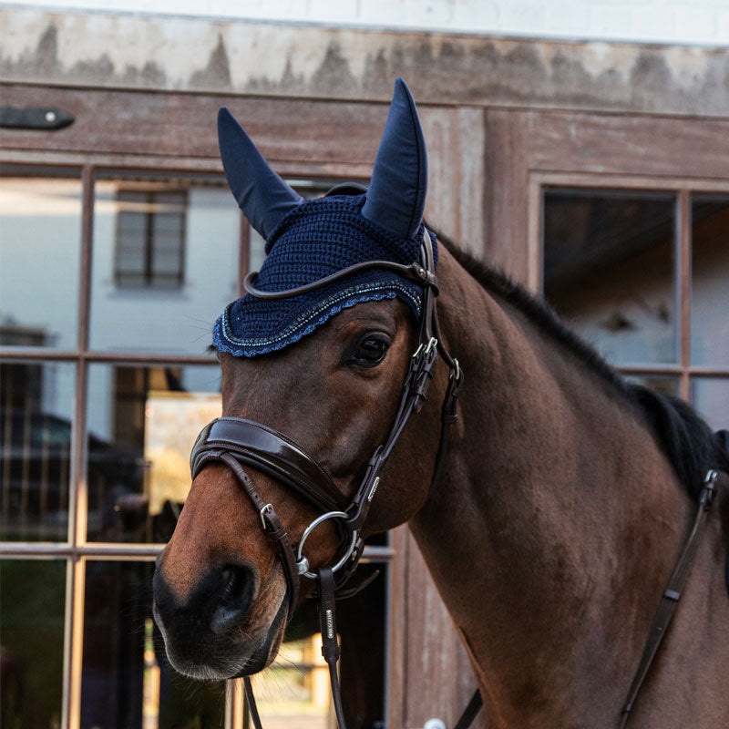 Kentucky Horsewear - Bonnet anti-bruit Wellington Stone & Pearl marine | - Ohlala