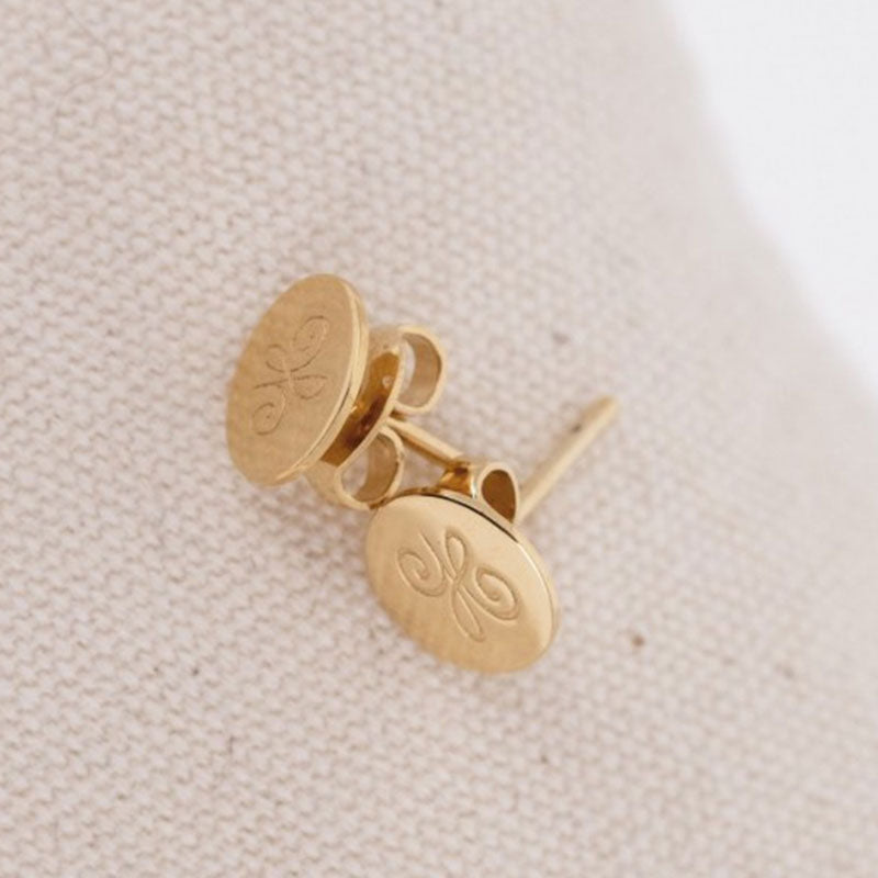 Pénélope store - Boucles d'oreilles poussoir arabesque Lou doré | - Ohlala