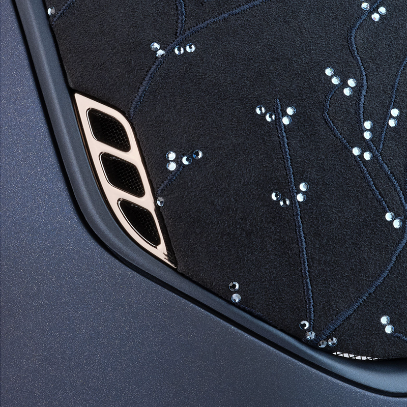 Samshield - Casque d'équitation Miss Shield 2.0 Shadowmatt bleu Flower Embroidery | - Ohlala