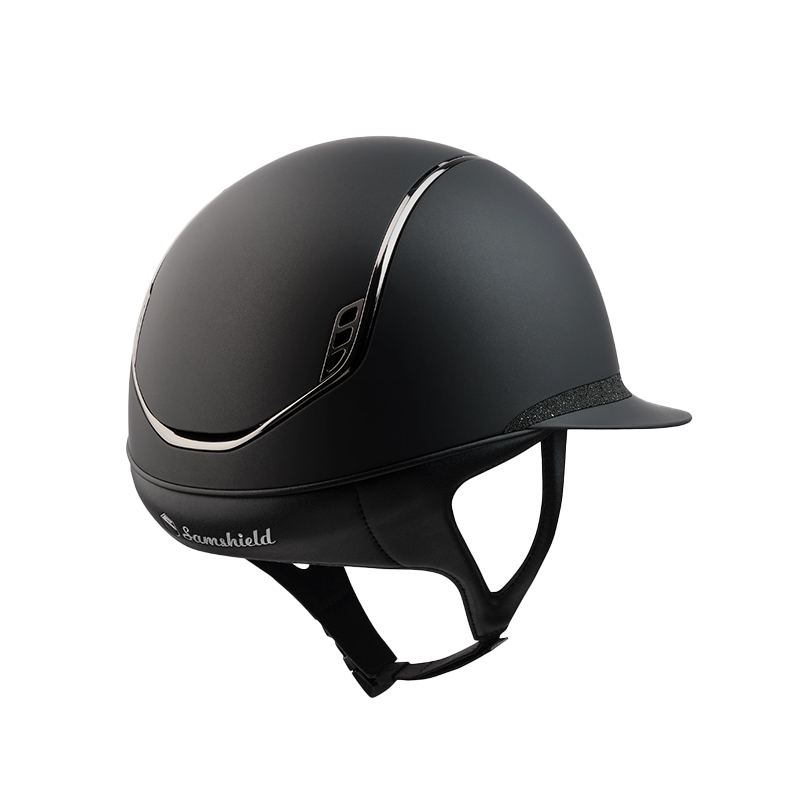 Samshield - Casque d'équitation Miss Shield 2.0 Shadowmatt noir Crystal Fabric noir | - Ohlala