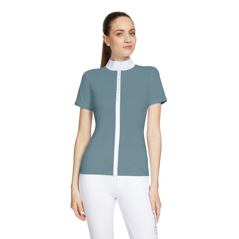 Samshield - Chemise manches courtes femme Julia Intarsia stormy sea | - Ohlala