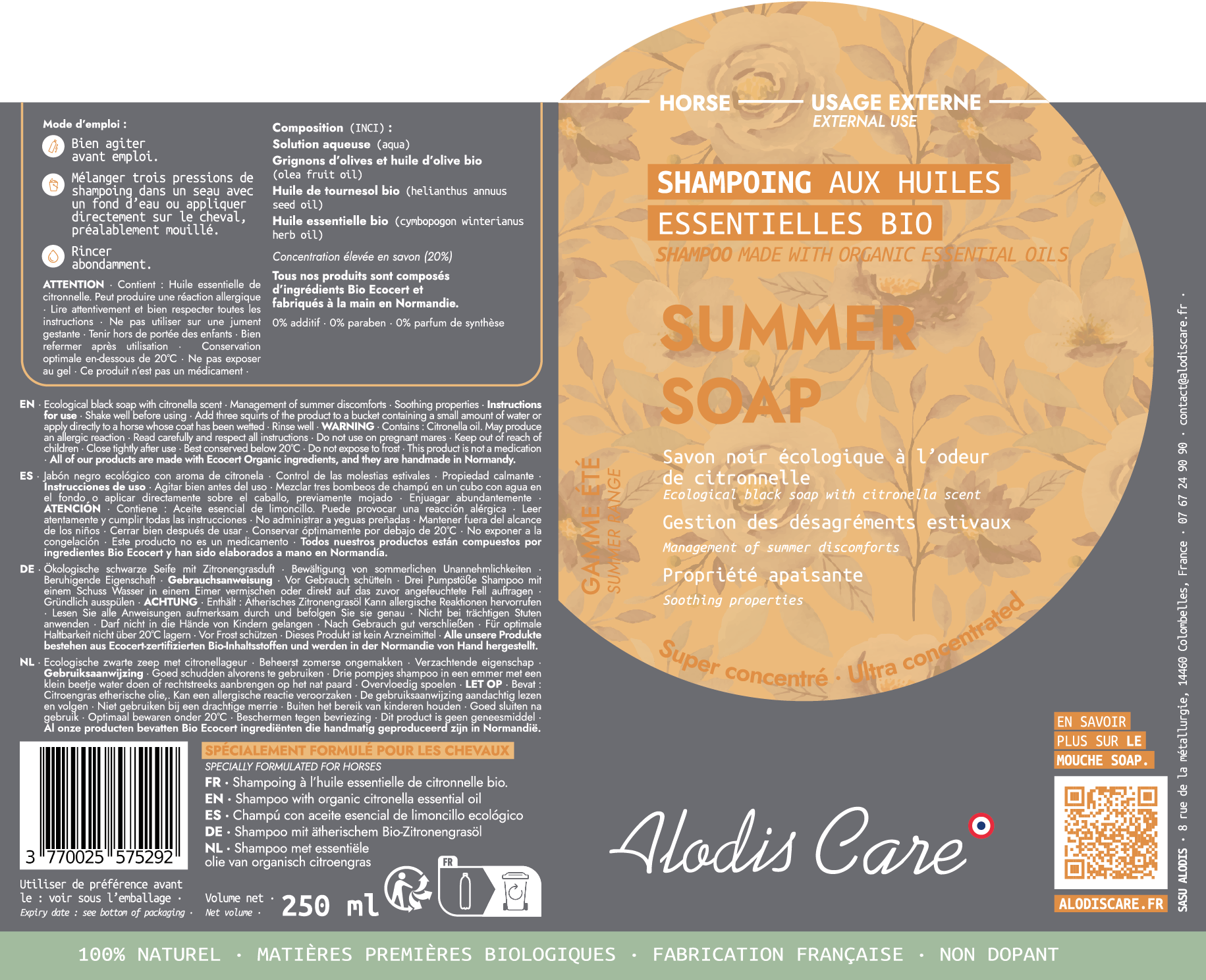 Alodis Care - Shampoing anti-mouche Summer Soap