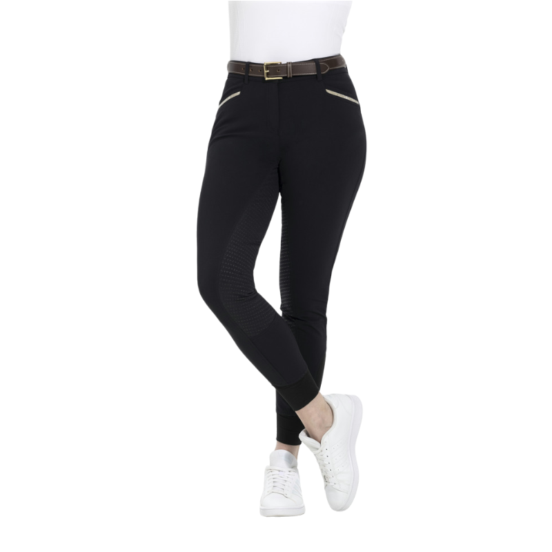 Equithème - Pantalon d'équitation femme full grip Gizel noir | - Ohlala