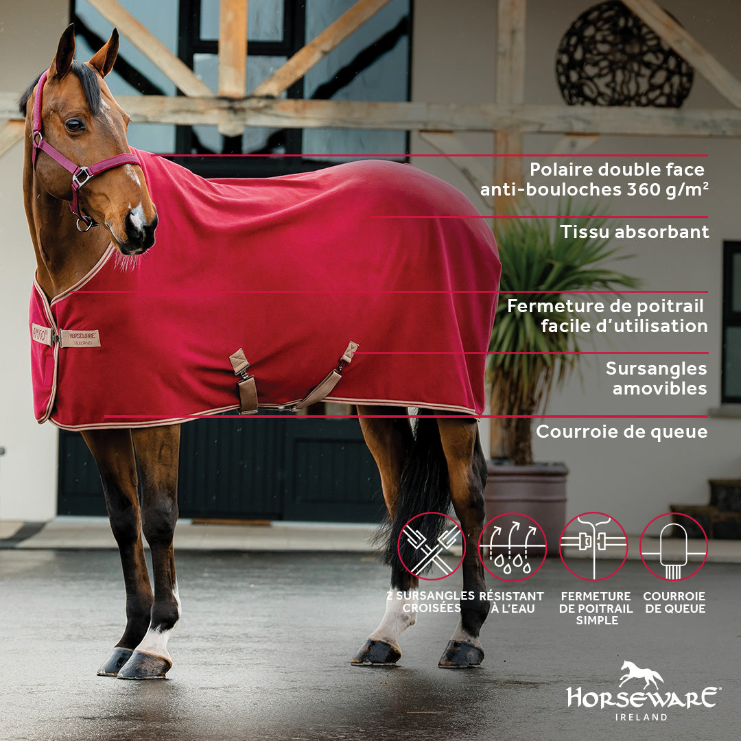 Horseware - Couverture polaire Amigo Fleece Cooler mulberry et taupe 0g | - Ohlala