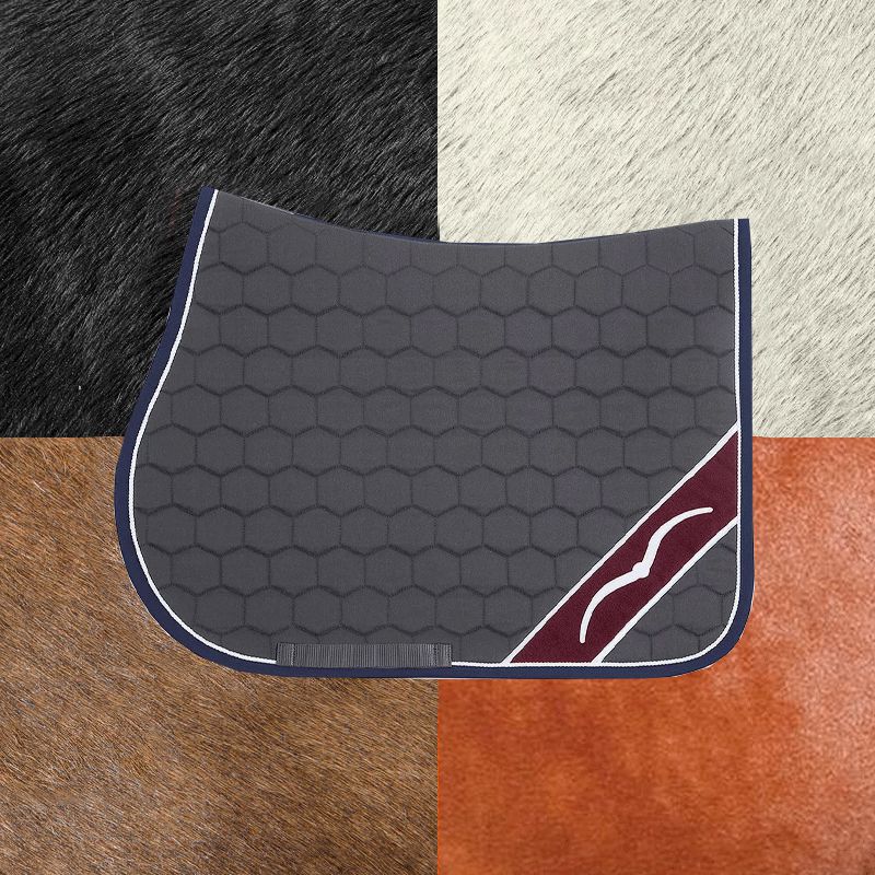 Animo Italia - Tapis de selle Wish gris/bordeaux | - Ohlala