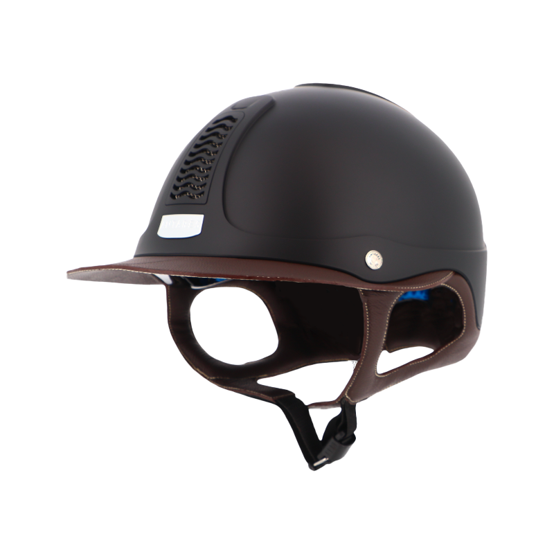 Antarès Sellier - Casque d'équitation Précision Galaxy noir chrome visière Eclipse marron