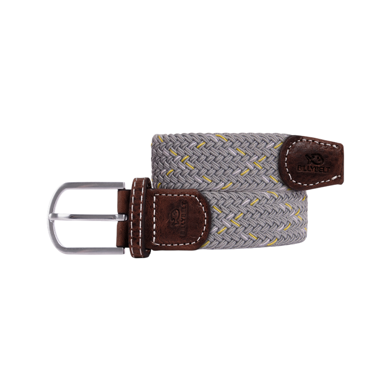 Billybelt - Ceinture tressée Sapporo gris/ jaune